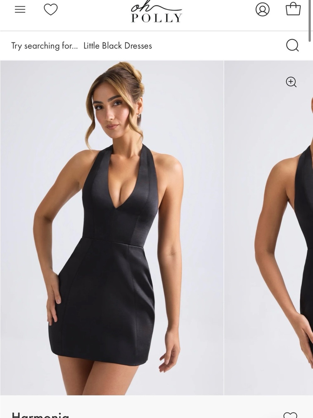 Oh Polly Black Plunge Halter Mini Dress